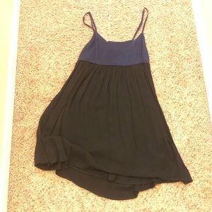 Black and Navy Open Back Dress